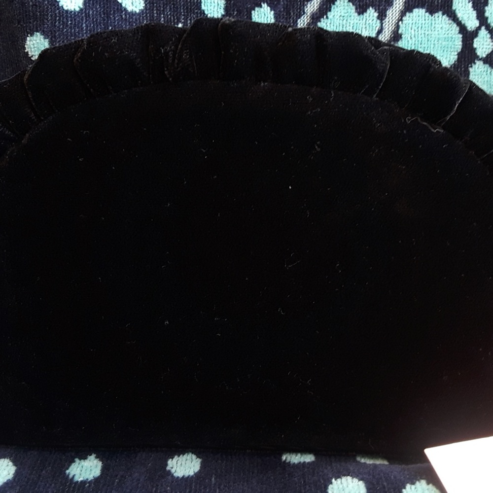 KATESPADE BLACK MED RUFFLE VELVET COSMETIC/CLUTCH - Picture 2 of 3